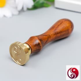 Печать для сургуча с деревянной ручкой «Инь-ян», 9×2.5×2.5 см
