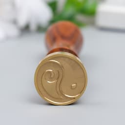 Печать для сургуча с деревянной ручкой «Инь-ян», 9×2.5×2.5 см