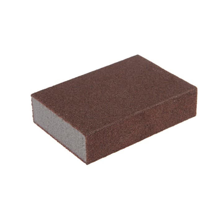 Губка абразивная шлифовальная ТУНДРА, мягкая, 100×70×25 мм, P80