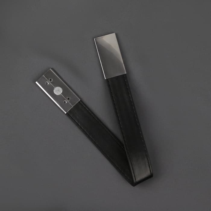 Подхват для штор из кожзаменителя, 35×2.5 см, чёрный