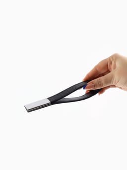Подхват для штор из кожзаменителя, 35×2.5 см, чёрный