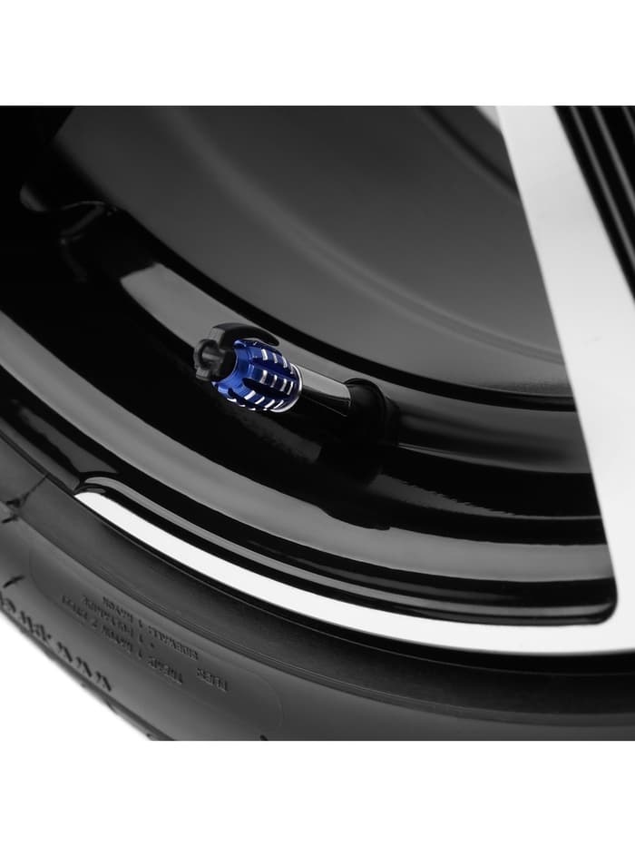 Колпачок на вентиль TORSO, граната, синий, набор 4 шт.