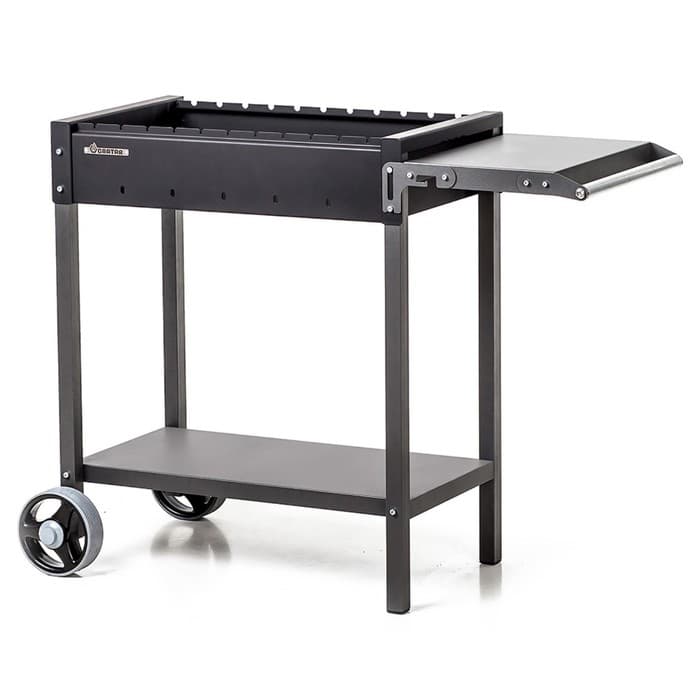 Мангал «МАН 202», 106.5×52×79.7 см, 2 мм, колёса, боковая полка