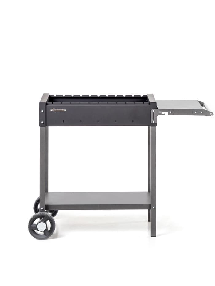Мангал «МАН 202», 106.5×52×79.7 см, 2 мм, колёса, боковая полка