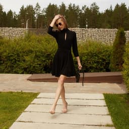 Платье мини женское MINAKU: Green trend, чёрное, размер 44