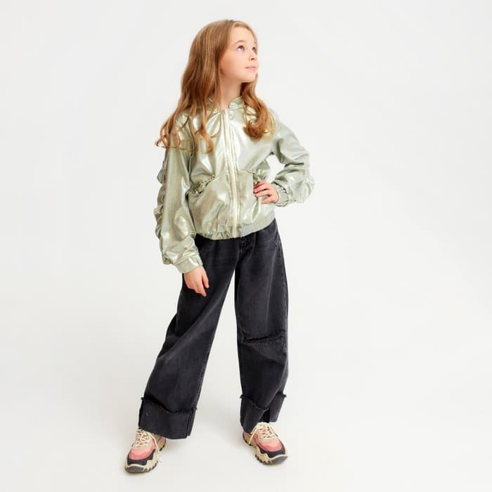 Жакет (бомбер) детский MINAKU: Casual Collection KIDS, зелёный, рост 122 см