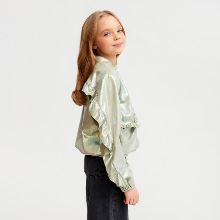 Жакет (бомбер) детский MINAKU: Casual Collection KIDS, зелёный, рост 122 см