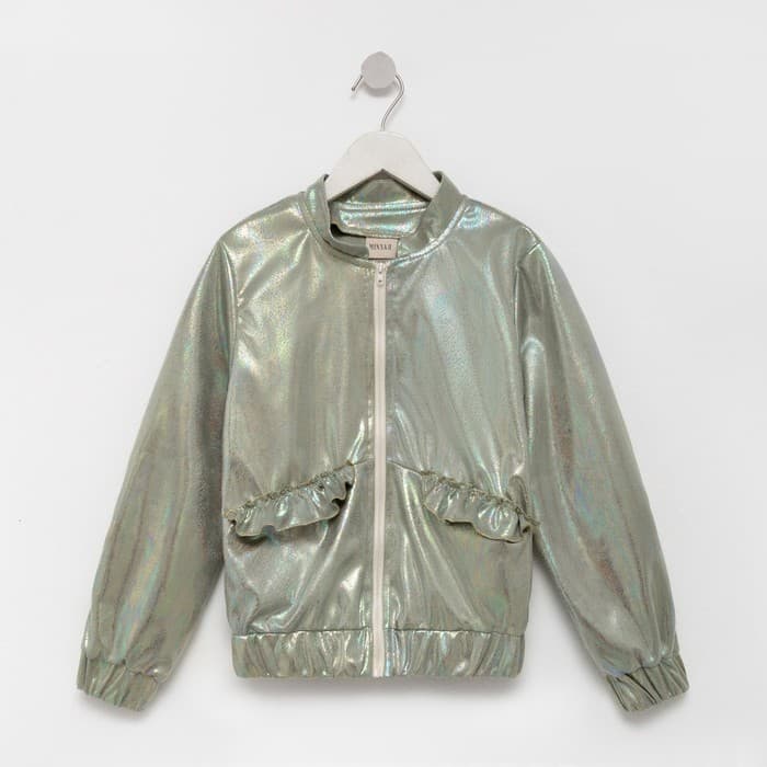 Жакет (бомбер) детский MINAKU: Casual Collection KIDS, зелёный, рост 140 см