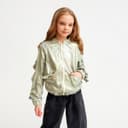 Жакет (бомбер) детский MINAKU: Casual Collection KIDS, зелёный, рост 146 см