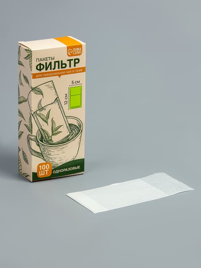 Набор фильтр-пакетов для заваривания чая, для чайника, 100 шт., 5×12 см