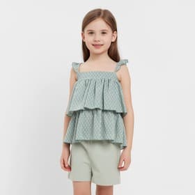 Топ для девочки MINAKU: Cotton Collection, цвет оливковый, рост 122 см