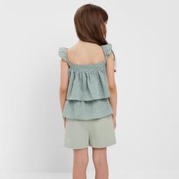 Топ для девочки MINAKU: Cotton Collection, цвет оливковый, рост 122 см