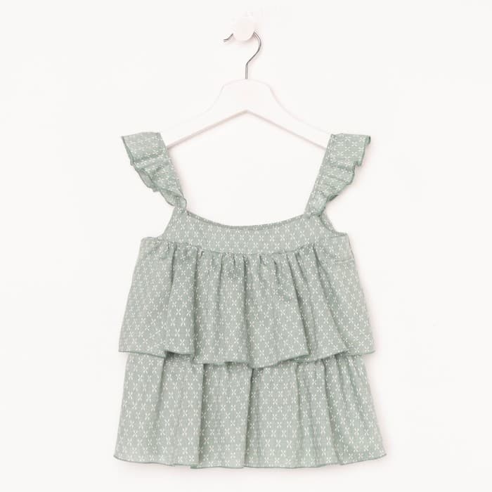 Топ для девочки MINAKU: Cotton Collection, цвет оливковый, рост 122 см