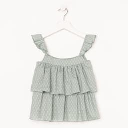 Топ для девочки MINAKU: Cotton Collection, цвет оливковый, рост 122 см