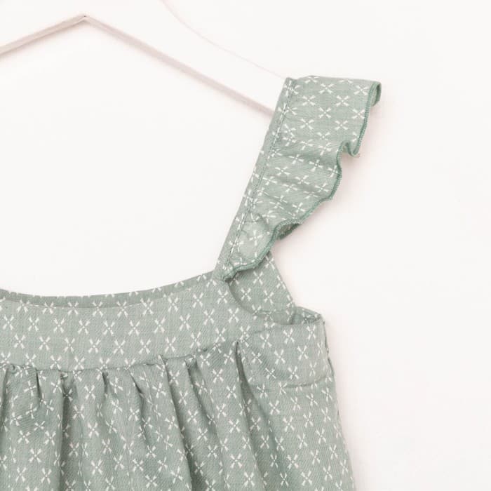 Топ для девочки MINAKU: Cotton Collection, цвет оливковый, рост 122 см