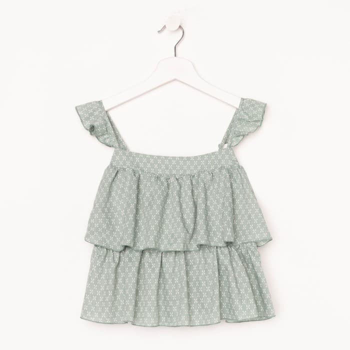 Топ для девочки MINAKU: Cotton Collection, цвет оливковый, рост 122 см