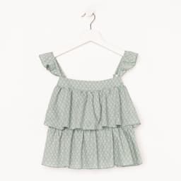 Топ для девочки MINAKU: Cotton Collection, цвет оливковый, рост 122 см