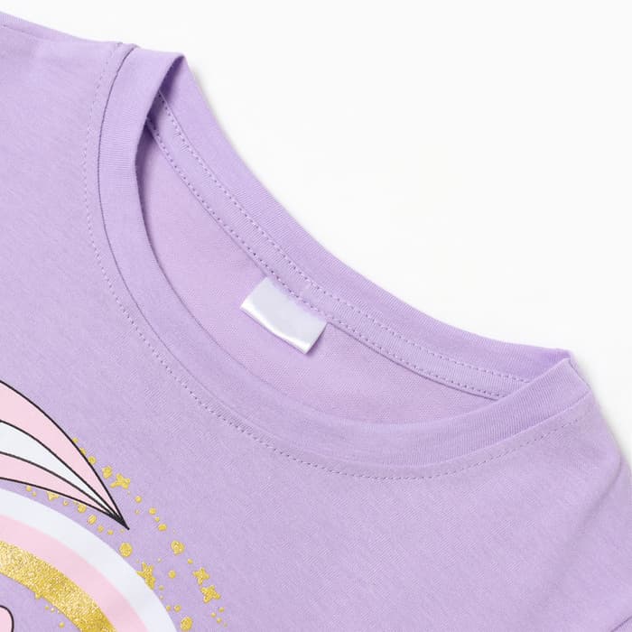 Футболка для девочки KAFTAN: Unicorn, лиловая, размер 28 (86-92 см)