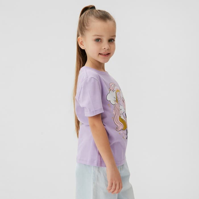 Футболка для девочки KAFTAN: Unicorn, лиловая, размер 28 (86-92 см)