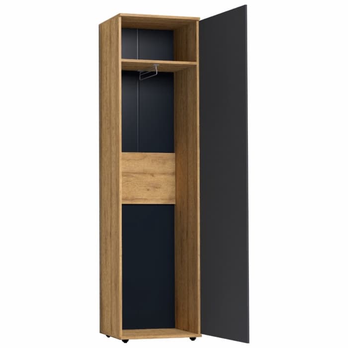 Шкаф – пенал Crown 8, 560×400×2113 мм, цвет дуб золотистый/графит