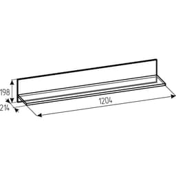 Полка настенная Crown 18, 1204×214×198 мм, цвет дуб золотистый/графит