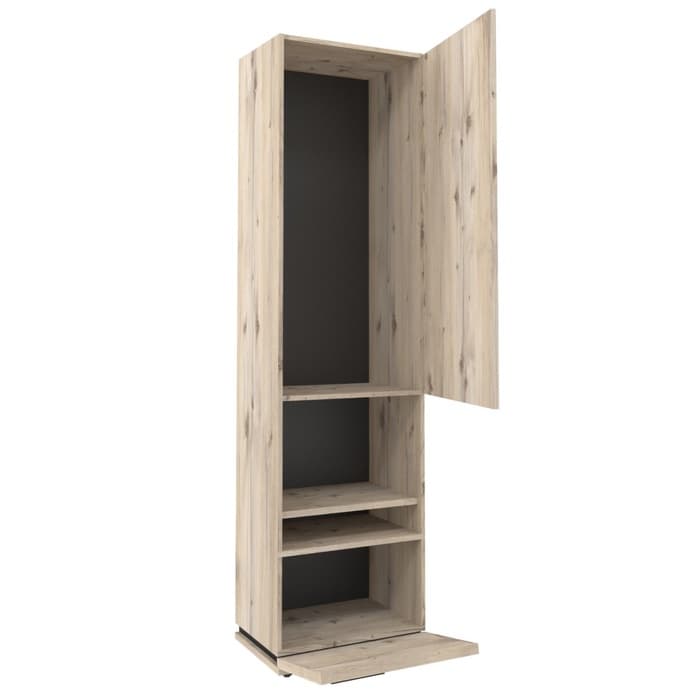 Шкаф – пенал Nature 1, 560×416×2116 мм, цвет гаскон пайн/чёрный