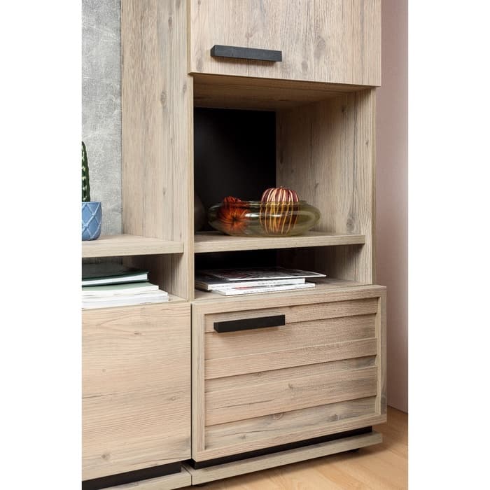 Шкаф – пенал Nature 1, 560×416×2116 мм, цвет гаскон пайн/чёрный