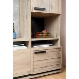 Шкаф – пенал Nature 1, 560×416×2116 мм, цвет гаскон пайн/чёрный