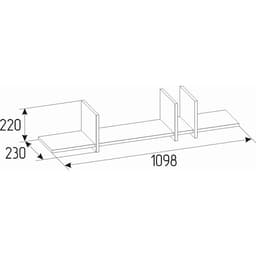 Полка навесная Nature 18, 1098×220×230 мм, цвет гаскон пайн/чёрный