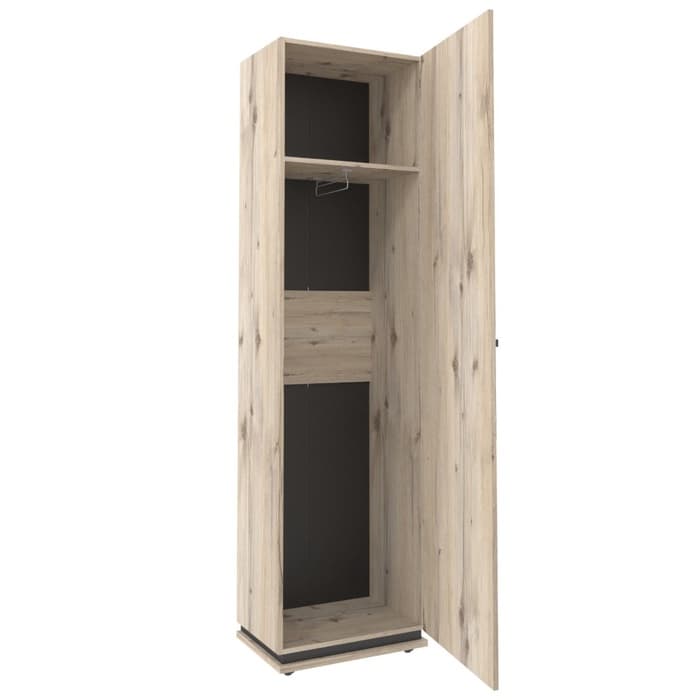 Шкаф – пенал прямой Nature 8, 560×416×2116 мм, цвет гаскон пайн/чёрный