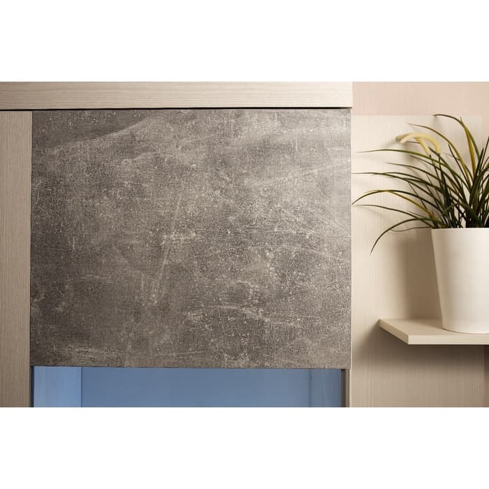 Витрина высокая «Леон 1», 560×389×2113 мм, цвет ясень анкор светлый, ателье светлый