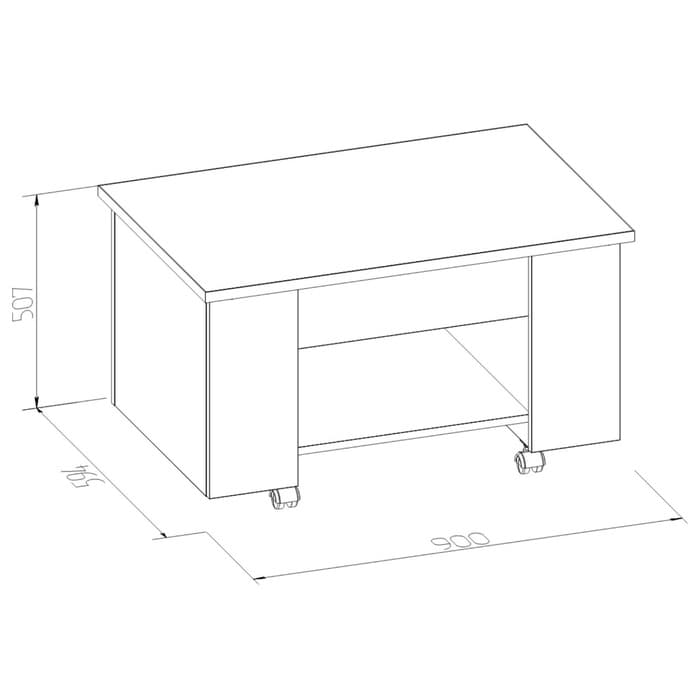 Стол – трансформер «Леон 219», 900×594×507 (770) мм, цвет ясень анкор светлый/ателье