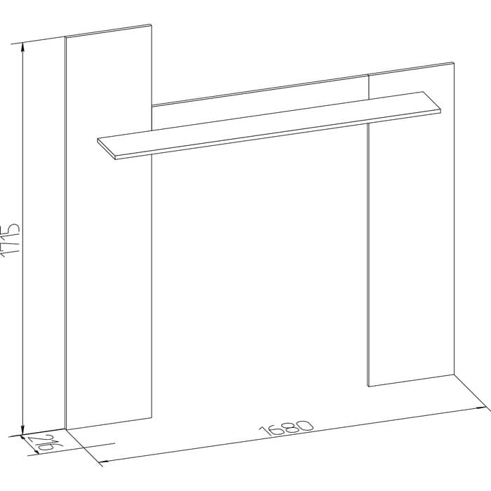 Полка настенная«Леон 4», 1680×216×1715 мм, цвет ясень анкор светлый