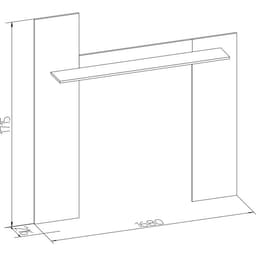 Полка настенная«Леон 4», 1680×216×1715 мм, цвет ясень анкор светлый