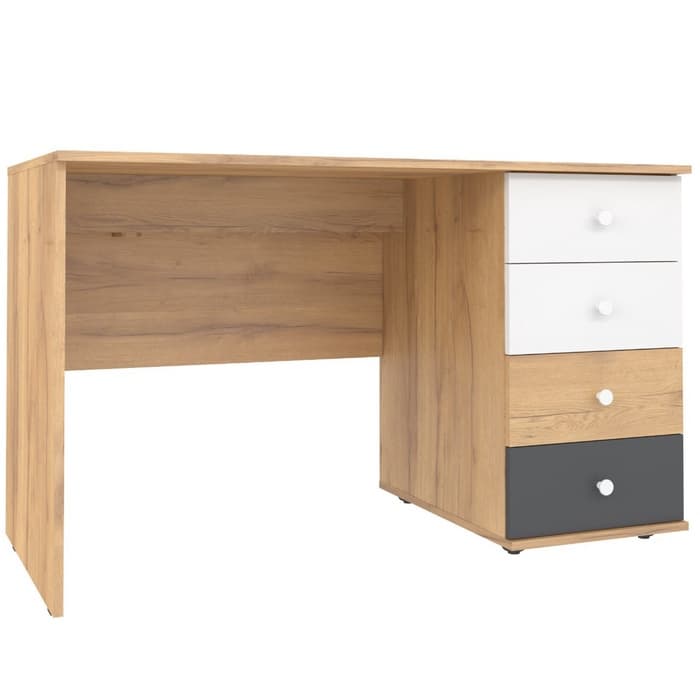 Стол письменный «Лойс 84», с тумбой, 1230×606×744 мм, цвет дуб золотистый/белый/графит