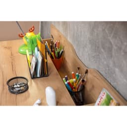 Стол письменный «Лойс 84», с тумбой, 1230×606×744 мм, цвет дуб золотистый/белый/графит