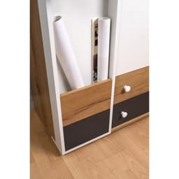 Шкаф – пенал «Лойс 85», 300×400×2113 мм, цвет дуб золотистый/белый/графит