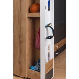 Шкаф – пенал «Лойс 85», 300×400×2113 мм, цвет дуб золотистый/белый/графит