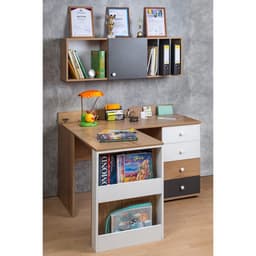 Стол приставной угловой «Лойс 86», 525×643×744 мм, цвет дуб золотистый/белый