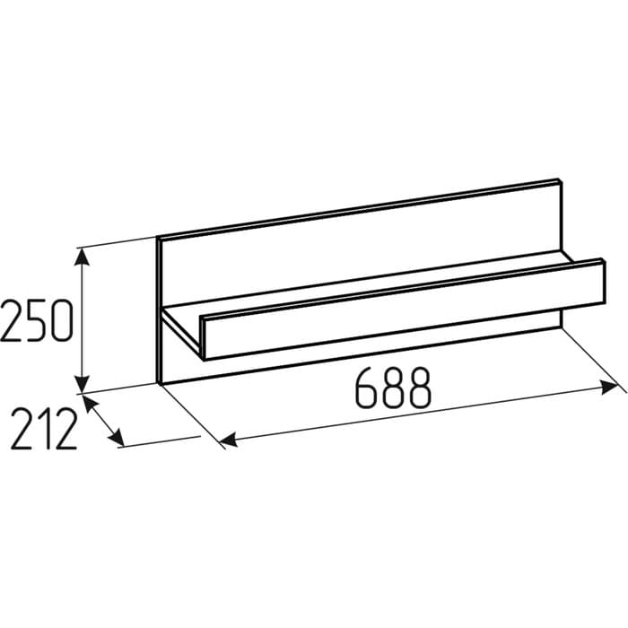 Полка настенная «Лойс 89», 688×212×250 мм, цвет дуб золотистый/белый