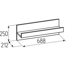 Полка настенная «Лойс 89», 688×212×250 мм, цвет дуб золотистый/белый