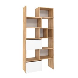 Стеллаж – трансформер «Лойс 95», 560(989)×400×2113 мм, цвет дуб золотистый/белый