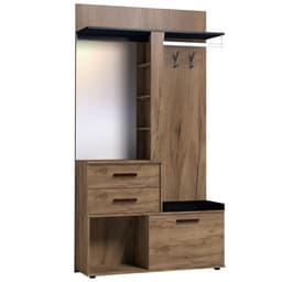 Прихожая Nature 70, 1120×400×2113 мм, цвет дуб табачный craft/чёрный