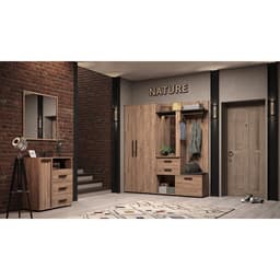Прихожая Nature 70, 1120×400×2113 мм, цвет дуб табачный craft/чёрный