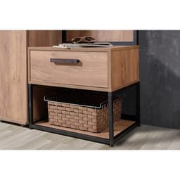 Вешалка напольная в прихожую Nature 74, 560×394×2113 мм, цвет дуб табачный craft/чёрный