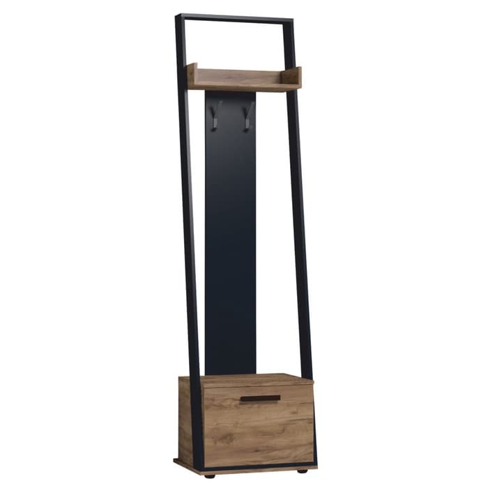 Вешалка напольная в прихожую Nature 77, 556×397×2100 мм, цвет дуб табачный craft/чёрный