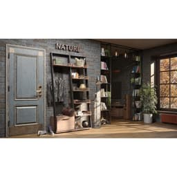 Вешалка напольная в прихожую Nature 77, 556×397×2100 мм, цвет дуб табачный craft/чёрный