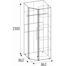Шкаф угловой Nature 156, 862×862×2300 мм, цвет гаскон пайн