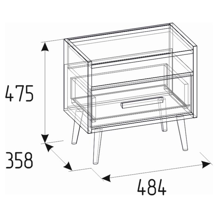Тумба прикроватная Nature 41, 484×358×475 мм, цвет гаскон пайн