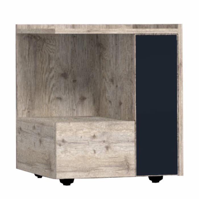 Тумба прикроватная Nature 42, 450×357×527 мм, цвет гаскон пайн/чёрный